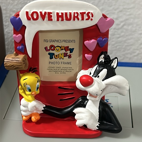 🖤1994💕RARE DESIGN💕Tweety & Sylvester stand-up picture frame - Picture 14 of 17